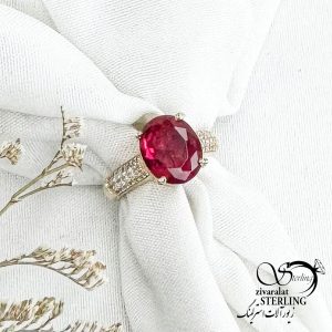انگشتر طلاروس طرح یاقوت سرخ طرح طلا کد 14523