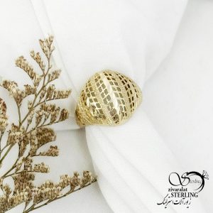 انگشتر طرح حصیری برند طلاروس کد 14534