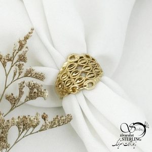 انگشتر طرح طلا برند طلاروس کد 14544