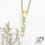 گردنبند استیل استوانه ای کد 14803