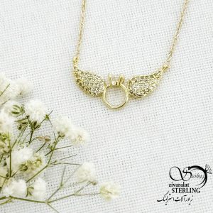 گردنبند جواهری بال فرشته طرح طلا کد 15416