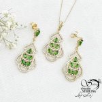 نیمست نگین سبز طرح جواهر برند ژوپینگ کد 15459