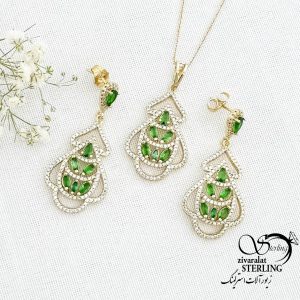نیمست نگین سبز طرح جواهر برند ژوپینگ کد 15459