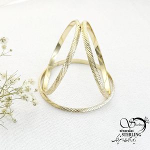 النگو بچه گانه طرح شطرنجی برند طلاروس کد 15604