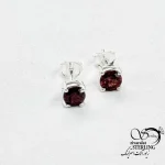 گوشواره نقره 925 عیار سنگ گارنت (زرشکی) کد 18386