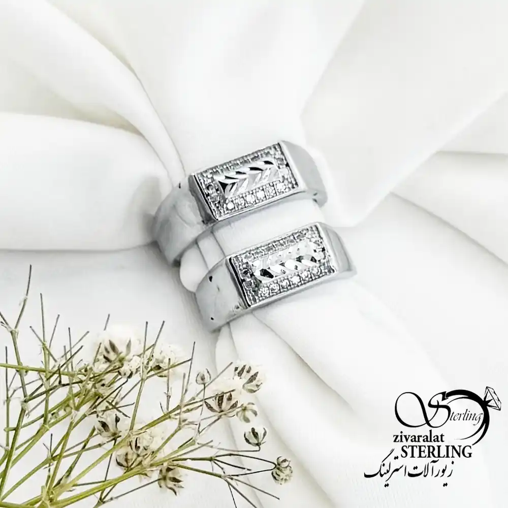 حلقه زنانه رکاب آیینه ای طرح کلاسیک کد 18831