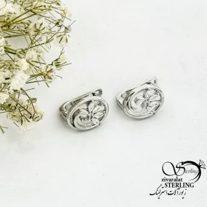 گوشواره نقره 925 عیار کلیپسی نگین دار کد 20265