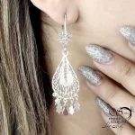 گوشواره ملیله دست ساز با نقره 925 عیار کد 20267