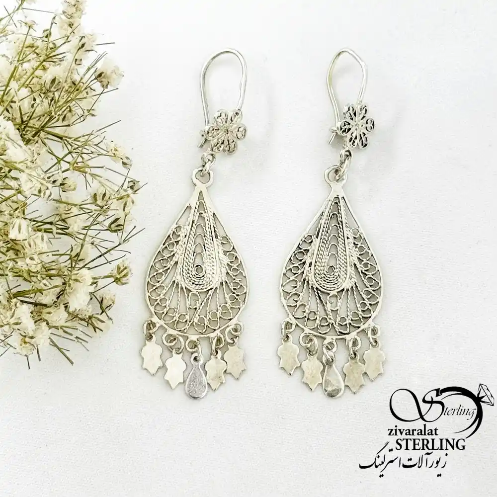 گوشواره ملیله دست ساز با نقره 925 عیار کد 20267 گوشواره ملیله دست ساز با نقره 925 عیار کد 20267