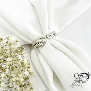 انگشتر نقره طرح گلریز با نقره 925 عیار کد 20295