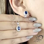 نیمست نقره طرح یاقوت کبود عیار925 کد 20316