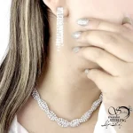 سرویس جواهری سفید زنانه مجلسی کد 20342