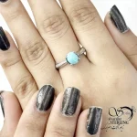 انگشتر کلاسیک نقره ایتالیا سنگ فیروزه ظریف کد 20429