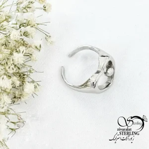 انگشتر نقره 925 عیار قلبی فری سایز کد 20445