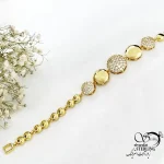 دستبند مجلسی دایره ای طرح طلا کد 20450