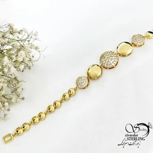 دستبند مجلسی دایره ای طرح طلا کد 20450