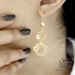 گوشواره آویز طرح طلا حلقه دار کد 20482