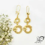 گوشواره آویز طرح طلا حلقه دار کد 20482