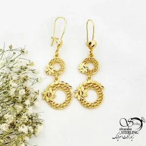 گوشواره آویز طرح طلا حلقه دار کد 20482