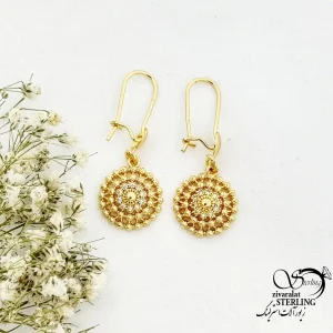 گوشواره مجلسی طرح آویز گلریز مشابه طلا کد 20483