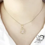 گردنبند طرح برف نگین دار کد 20513