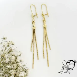 گوشواره آویز ریش دار طرح طلا کد 20536