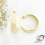 گوشواره آیینه ایی میخی طرح طلا کد 20541