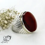 انگشتر نقره ساخت استاد امید با سنگ عقیق کد 20565