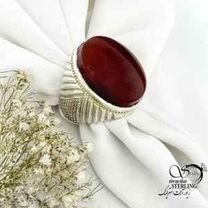 انگشتر نقره ساخت استاد امید با سنگ عقیق کد 20565