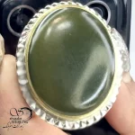انگشتر سنگ یشم با نقره 925 عیار ساخت استاد امید کد 20566