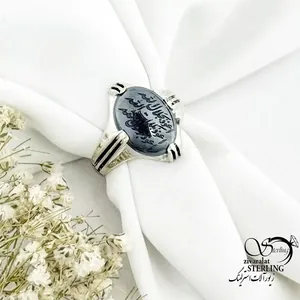 انگشتر نقره سنگ حدید 7جلاله عیار925 کد 20590