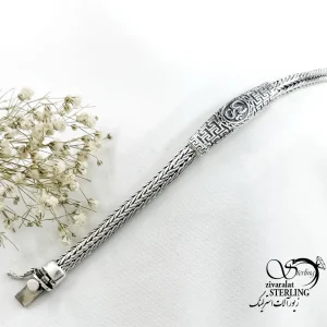 دستبند مردانه نقره ایتالیا عیار925 کد 20594