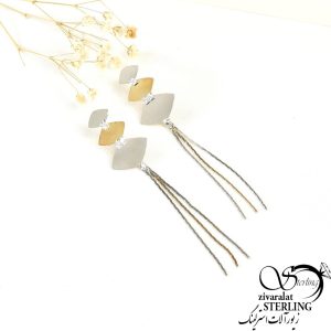 گوشواره ژوپینگ لوزی طرح طلا