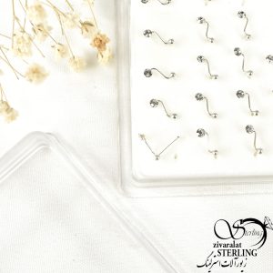 پیرسینگ نقره طرح مارپیچ