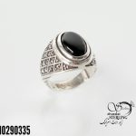 انگشتر نقره مردانه نگین مشکی اونیکس