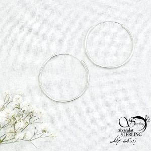 گوشواره حلقه ایی ساده نقره ایتالیا کد 15376