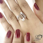 انگشتر مدرن نقره طرح موج دار کد 20649