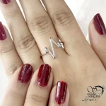 انگشتر نقره ظریف طرح ضربان کد 20657