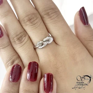 انگشتر طرح گره با نقره 925 عیار کد 20659