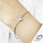 دستبند پروانه ای با نقره 925 عیار کد 20666