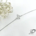 دستبند پروانه ای با نقره 925 عیار کد 20666