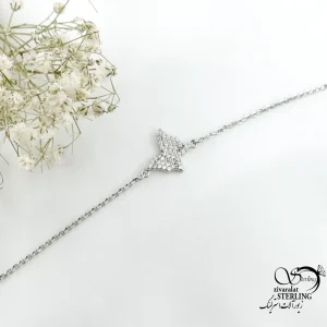 دستبند پروانه ای با نقره 925 عیار کد 20666