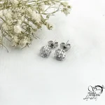 گوشواره نقره میخی طرح گل کد 20677