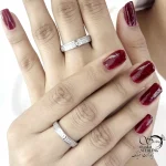 حلقه ست نقره 925 عیار با نگین اتمی کد 20684