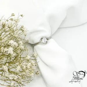 انگشتر نقره زنانه تک نگین عیار 925 کد 20694