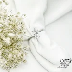 انگشتر نقره طرح گل دوتایی با عیار925 کد 20702