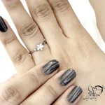 انگشتر نقره طرح گل با نگین جواهری کد 20712