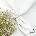 انگشتر نقره طرح گل با نگین جواهری کد 20712