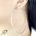 گوشواره حلقه بزرگ با نقره 925 عیار ایتالیا کد 20718