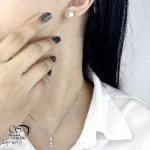 نیمست مینیمال تک نگین نقره 925 عیار کد 20719